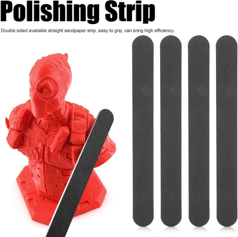 3DINNOVATIONS Polishing Strip Double Sided Sandpaper Strip for 3D Printing Models Sanding Bar for Mold Polishing Sandpaper Size 178 x 20 x 36 mm Qty 4Pcs - Image 3