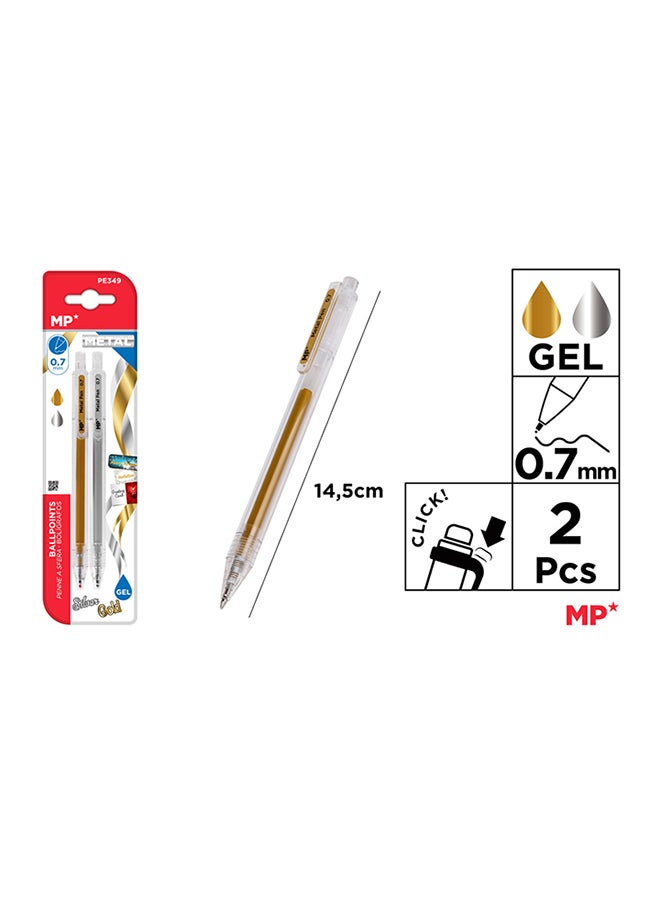 MP GOLD AND SILVER GEL INK BALLPOINT PENS