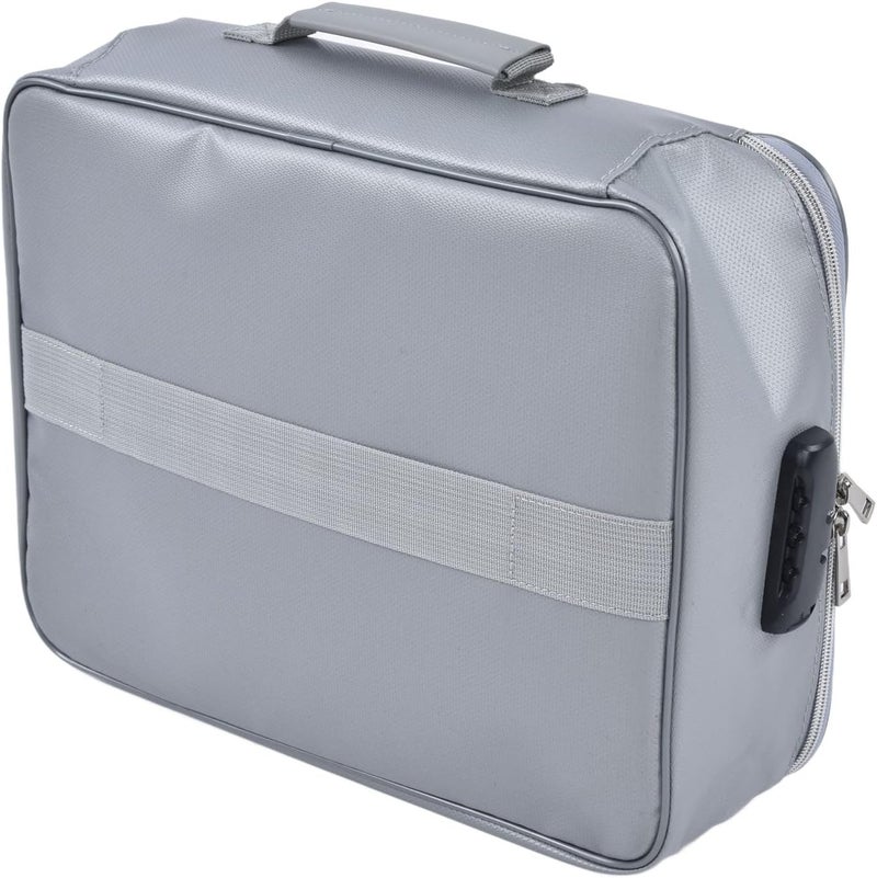 Document, Fireproof Document Bag, Easy to Carry Security Large Capacity Sturdy Fireproof Bag for Home for Travel for Office (Silver) - Image 1
