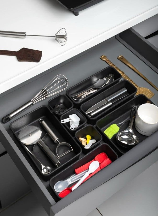 kaqer Plastic Interlocking Cutlery Drawer Desk Organizer, Kitchen Drawer Organizer - Image 2