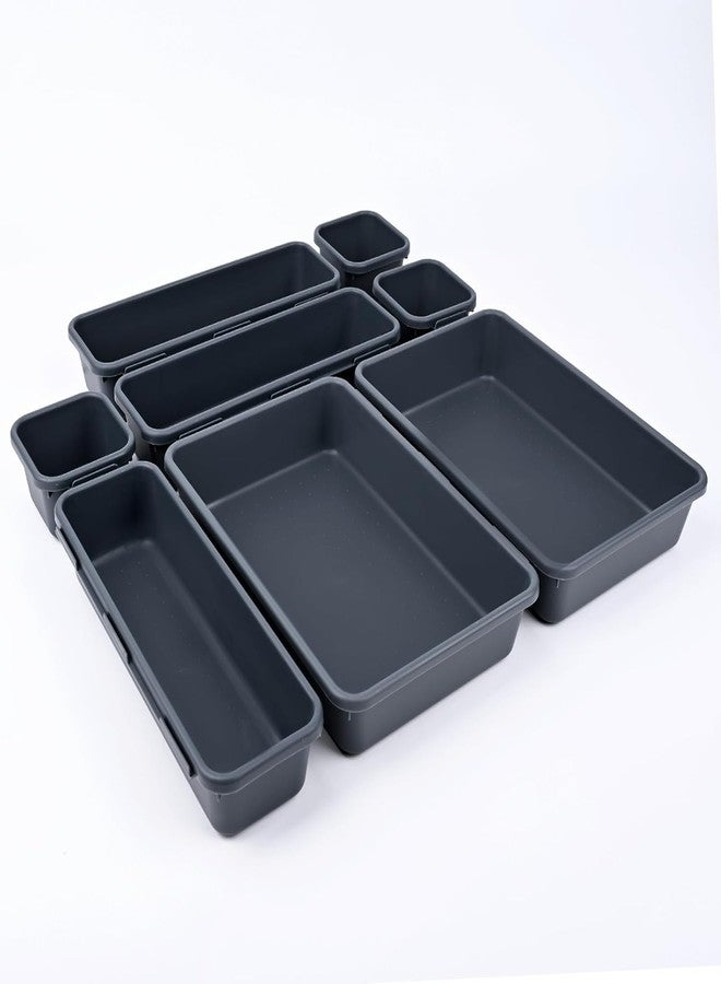 kaqer Plastic Interlocking Cutlery Drawer Desk Organizer, Kitchen Drawer Organizer - Image 1
