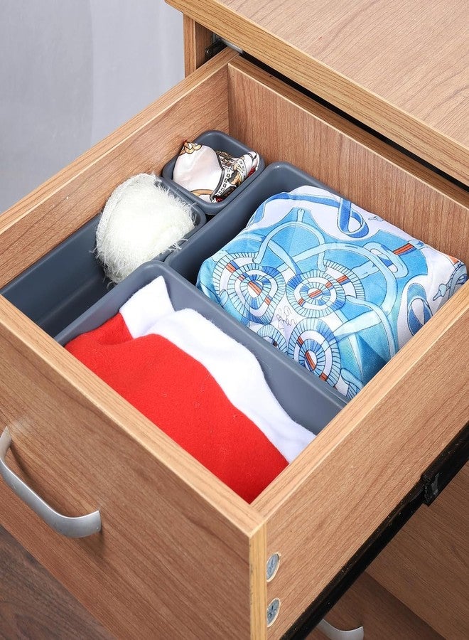 kaqer Plastic Interlocking Cutlery Drawer Desk Organizer, Kitchen Drawer Organizer - Image 4