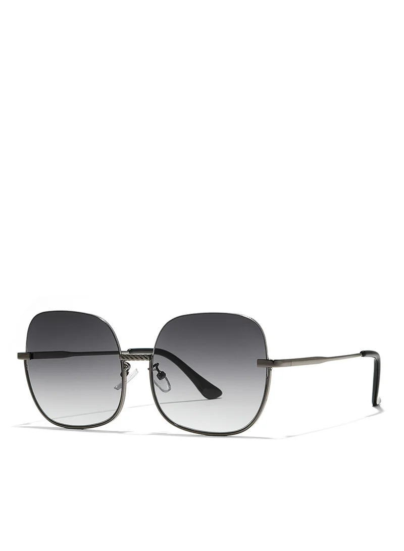 Blackout GEO Women Gray Sunglasses - Frame Material: Metal- Frame Color: Gray-Lens Color: Black  - Full Rim