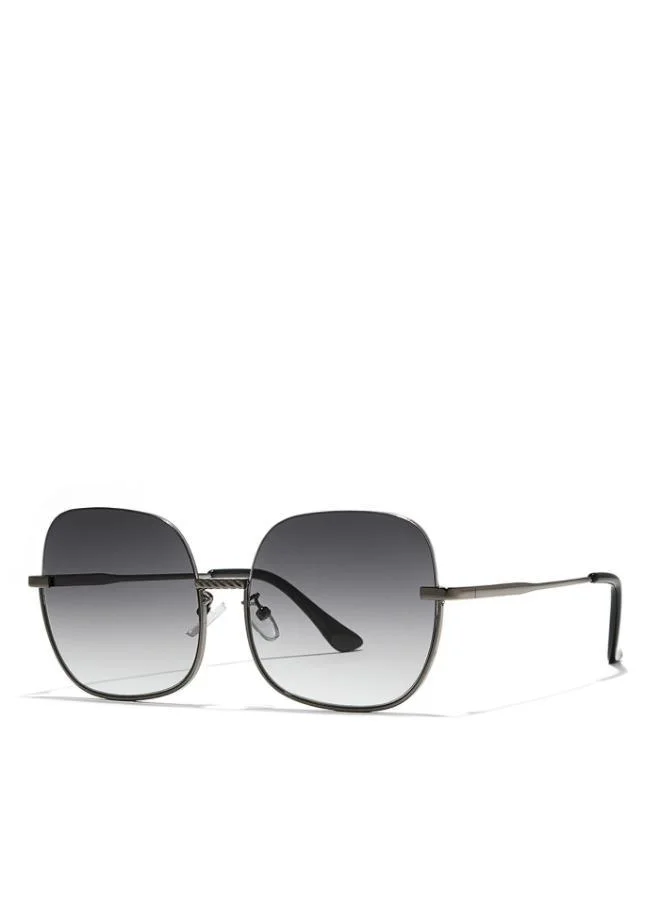 Blackout Blackout GEO Women Gray Sunglasses - Frame Material: Metal- Frame Color: Gray-Lens Color: Black  - Full Rim