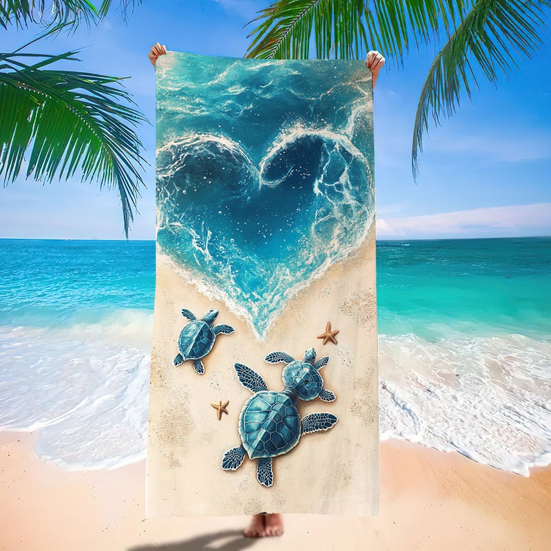 'S Popular Turtle Beach Towel Jit Dropshipping Digital Printing Factory Bath Towel Absorbent Quick-Drying Towel - Image 1