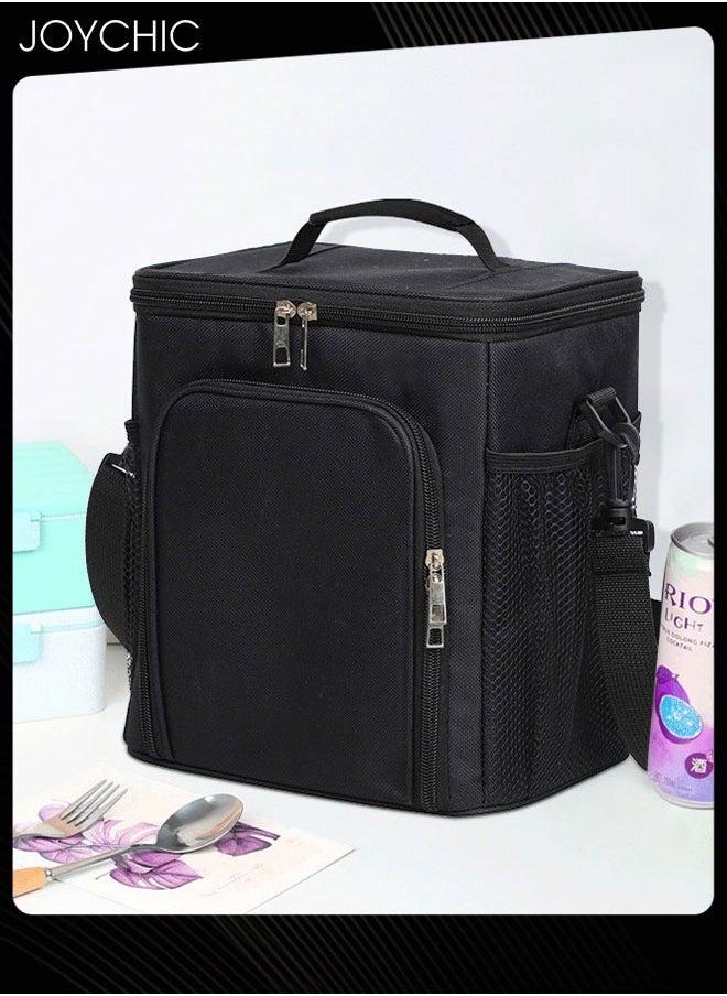 Joychic - Solid Pattern Large Capacity Food Insulation Bag Antifouling and Leakproof Reusable Lunch Bag with Handle Strap for School Office Work Travel Outdoor - Image 1