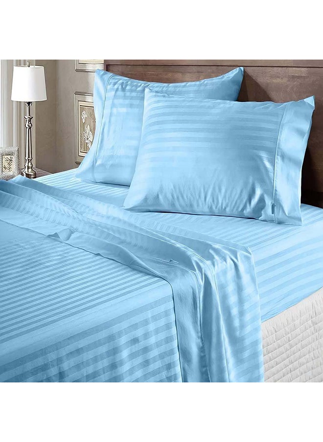 Hotel Collection HOTEL COLLECTION Stripe Light Blue Double Fitted Sheet 150x200 cm with 2 Pillow Cases  - Image 3