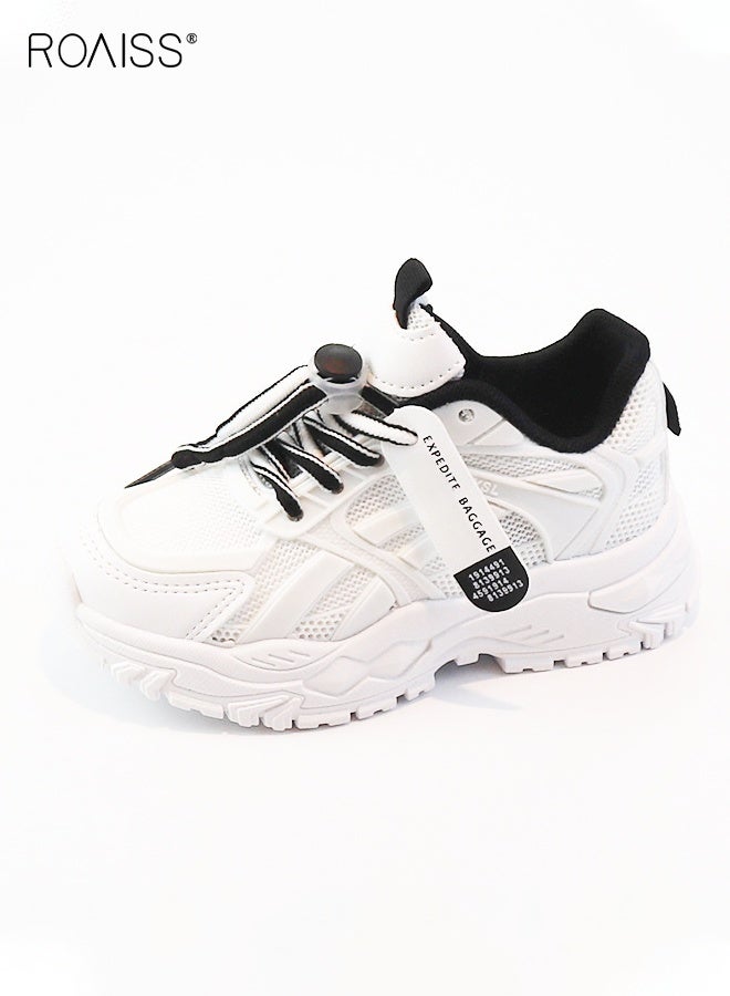 roaiss Kids Fashion Chunky Sneakers, Comfortable Lace-up Sneakers, Breathable Platform Sneakers with Non-slip Soles - Image 1