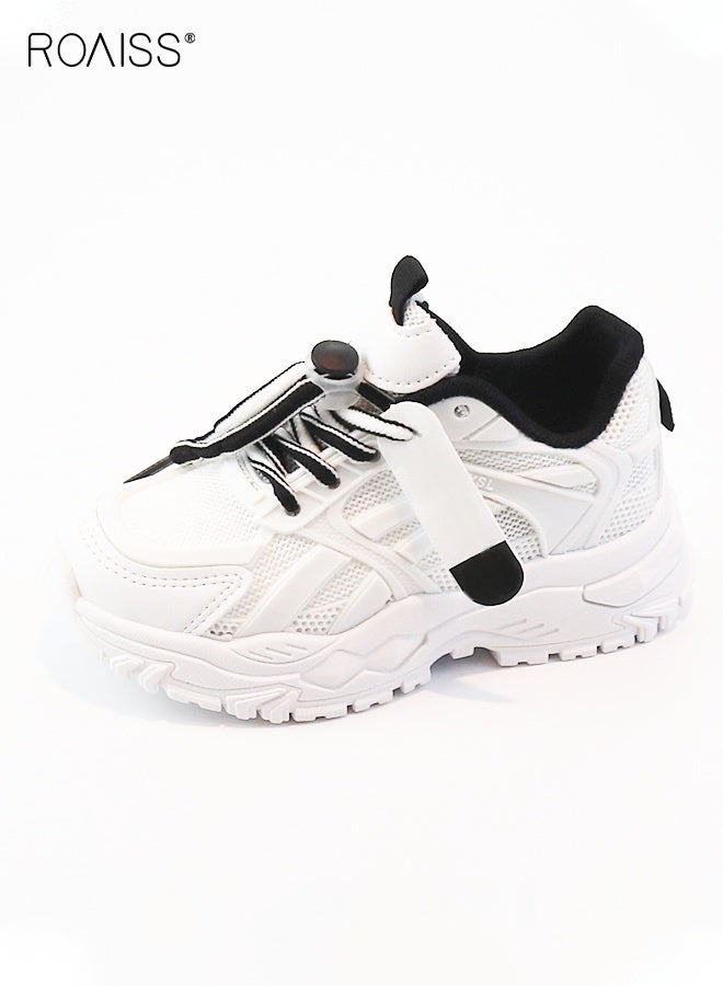 roaiss Kids Fashion Chunky Sneakers, Unisex Comfortable Lace-up Sneakers, Breathable Platform Sneakers with Non-slip Soles, Suitable for Daily Wear and Outdoor Activities - Image 1