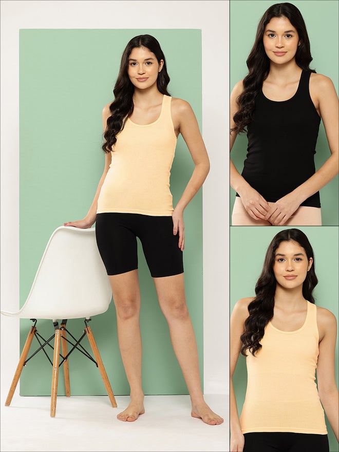 Pack of 2 - Solid Non Padded Cotton Camisole
