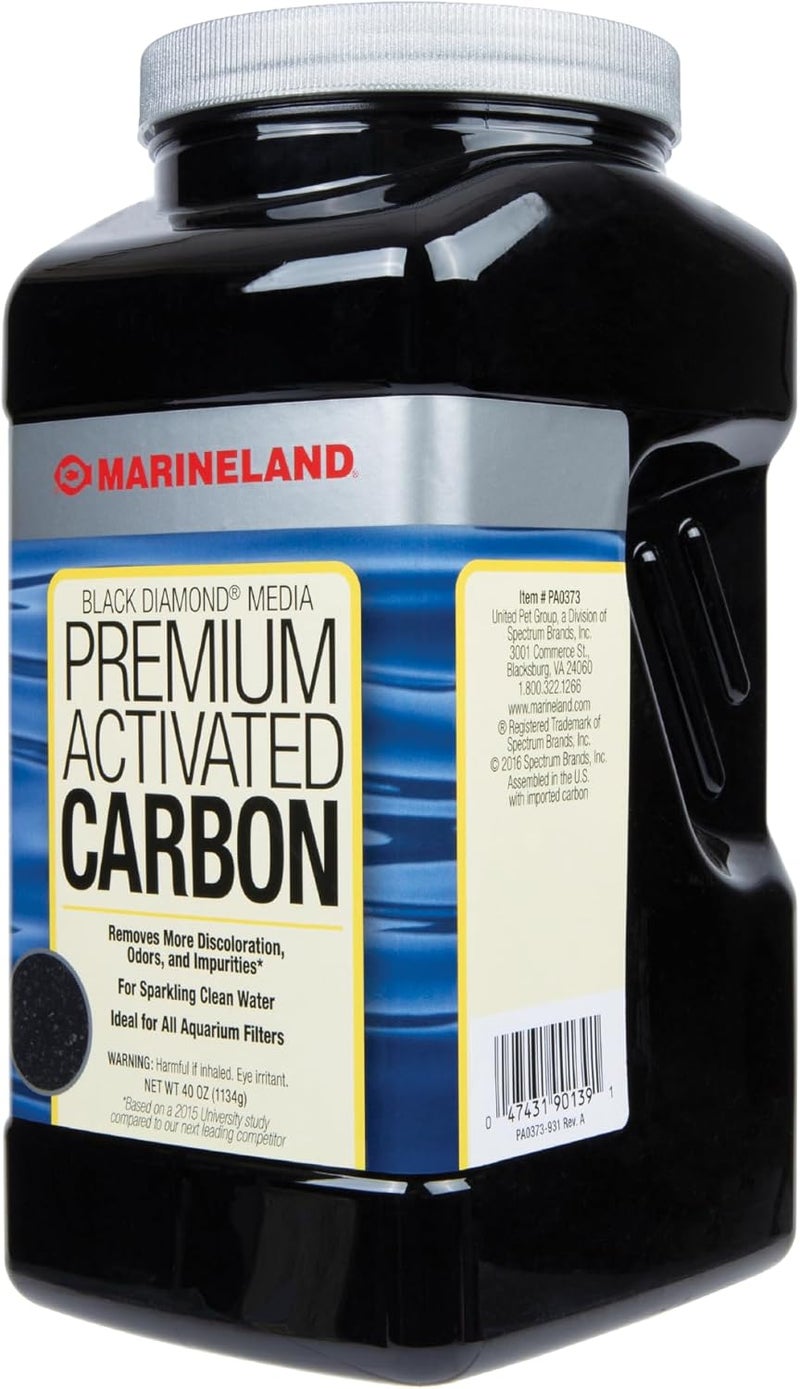 MarineLand Black Diamond Media Premium Activated Carbon - 40 Ounce for Aquarium Filtration - Image 1