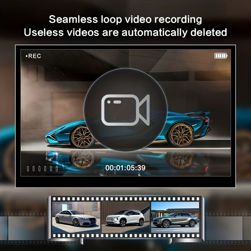 Three Channel Dash Cam 1080P Front Built In 720P Recording 130MP Inside Rear Car - Image 2