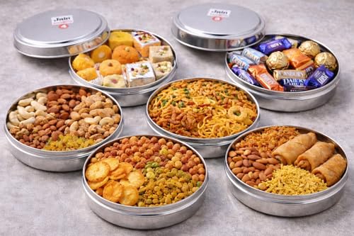 Jain Stainless Steel Sleek&Flat Multipurpose Container|Food Grade Chapathi Dabba|Chocolate Box|1 Pc|Dia - 17cm,750 ML Food Storage Box|Durable&Leakproof|Ideal for Chapathi&Snacks,Silver - Image 3