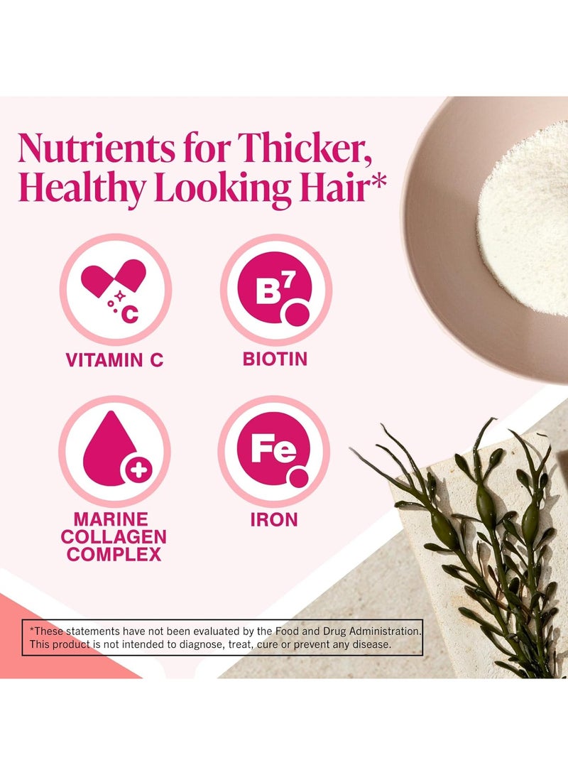 Hair Growth Supplement for Women with Iron, Biotin, Zinc, Vitamin C, Nourish Thinning Hair and Increase Hair Thickness, Hair Multivitamins for Women - 60 Tablets