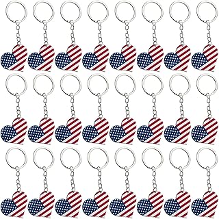 Juvale Juvale 24 Pack American Flag Keychain, 4th of July Party Favors, Celebration Essentials (2 x 4 in)  - Image 1