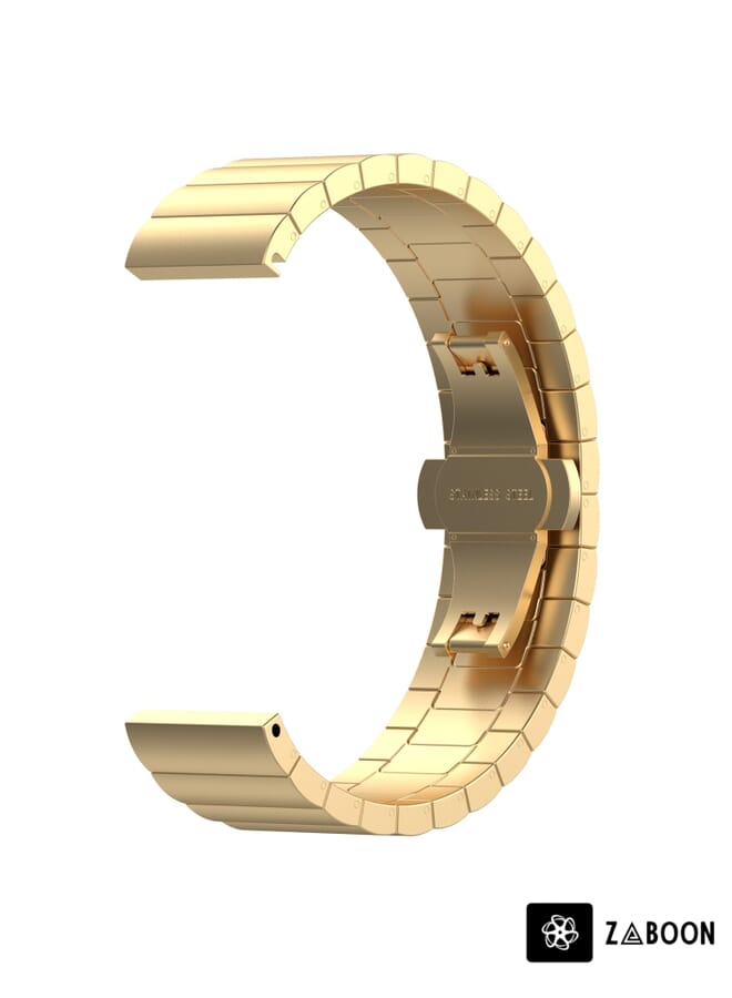 Zaboon Watch Band For Honor Watch GS 3 22mm One-bead Steel Butterfly Buckle (Gold) - Image 1