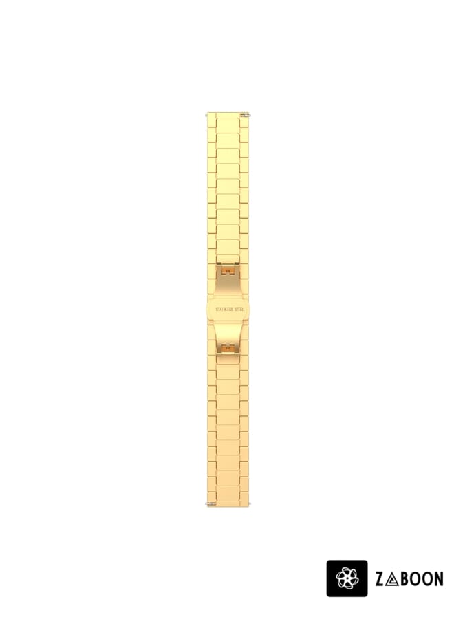 Zaboon Watch Band For Honor Watch GS 3 22mm One-bead Steel Butterfly Buckle (Gold) - Image 3