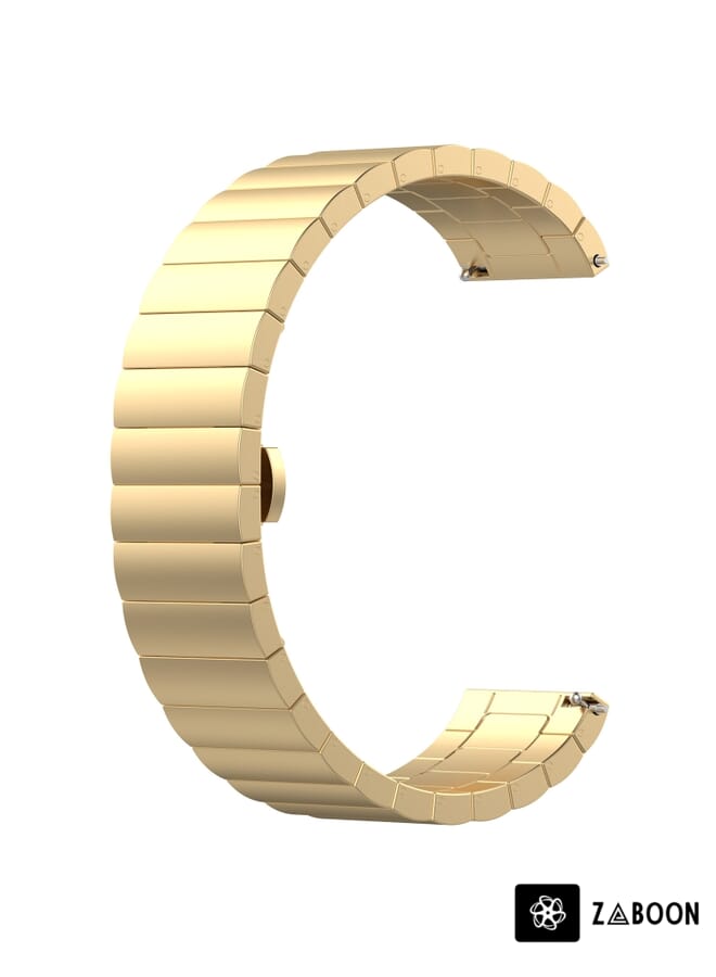 Zaboon Watch Band For Honor Watch GS 3 22mm One-bead Steel Butterfly Buckle (Gold) - Image 2