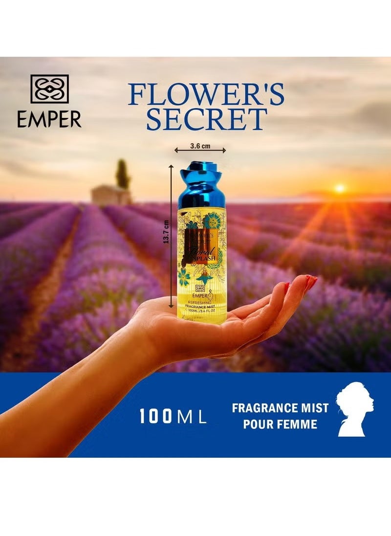 Emper Flower's Secret Floral Splash - Body Mist - For Women - 100ml  - Image 2