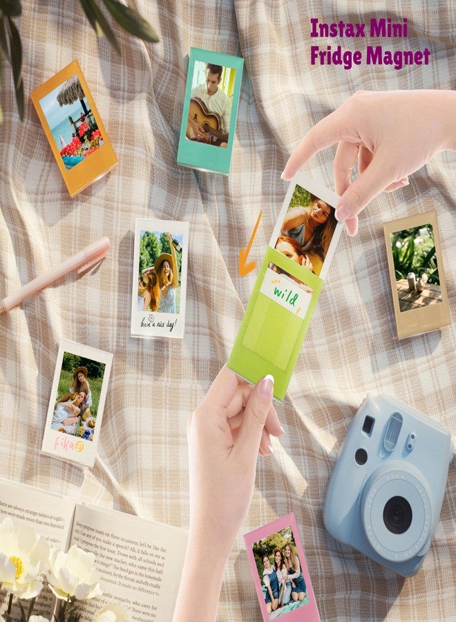 WINKINE Instax Frames for Photos, 2x3 inch Mini Polaroid Magnetic Frame, Acrylic Polaroid Fridge Photo Magnets for Fujifilm Instax Mini 11/12/40/EVO (Clear, 6 Pcs) - Image 3