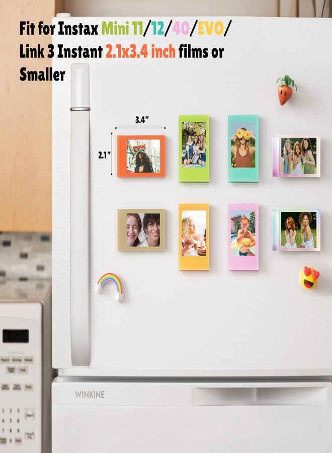 WINKINE Instax Frames for Photos, 2x3 inch Mini Polaroid Magnetic Frame, Acrylic Polaroid Fridge Photo Magnets for Fujifilm Instax Mini 11/12/40/EVO (Clear, 6 Pcs) - Image 2