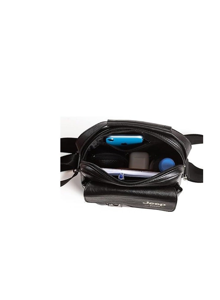 Jeep Leather Cross Body Bag BLack - Image 2