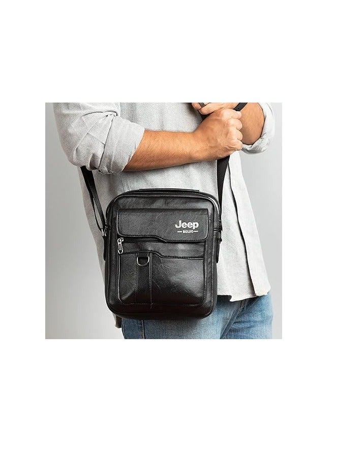 Jeep Leather Cross Body Bag BLack - Image 4