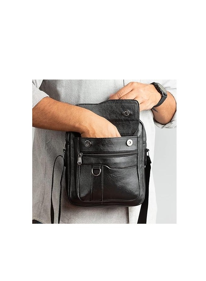 Jeep Leather Cross Body Bag BLack - Image 5