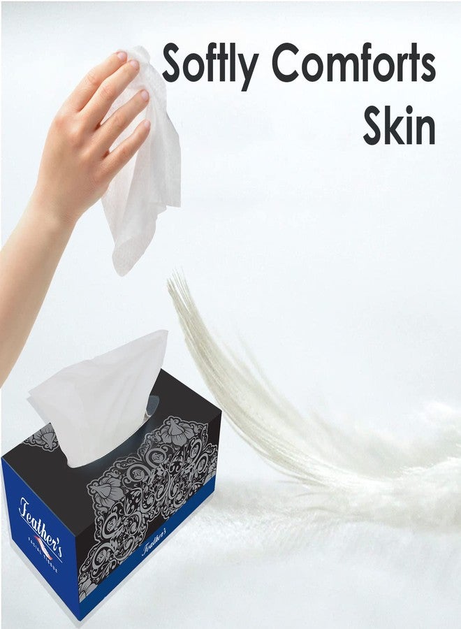 Feather's Face Tissue Box (Dry) | 2 Ply, 200 Pulls per Box, Pack of 4 | Super Soft & Absorbent Facial Tissue Box | Facial Tissue Papers | Virgin Paper, Biodegradable (Random Color Box) - Image 4