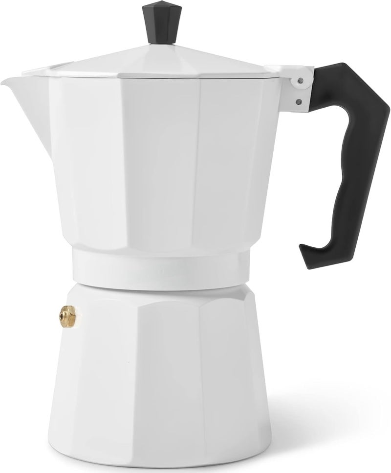 HOMETIC Aluminium Espresso Coffee Maker Moka Express 6 Cups Espresso MakerPercolatorStovetopFilter Coffee Maker for Italian Mocha Coffee Moka Pot 260 ML White - Image 1