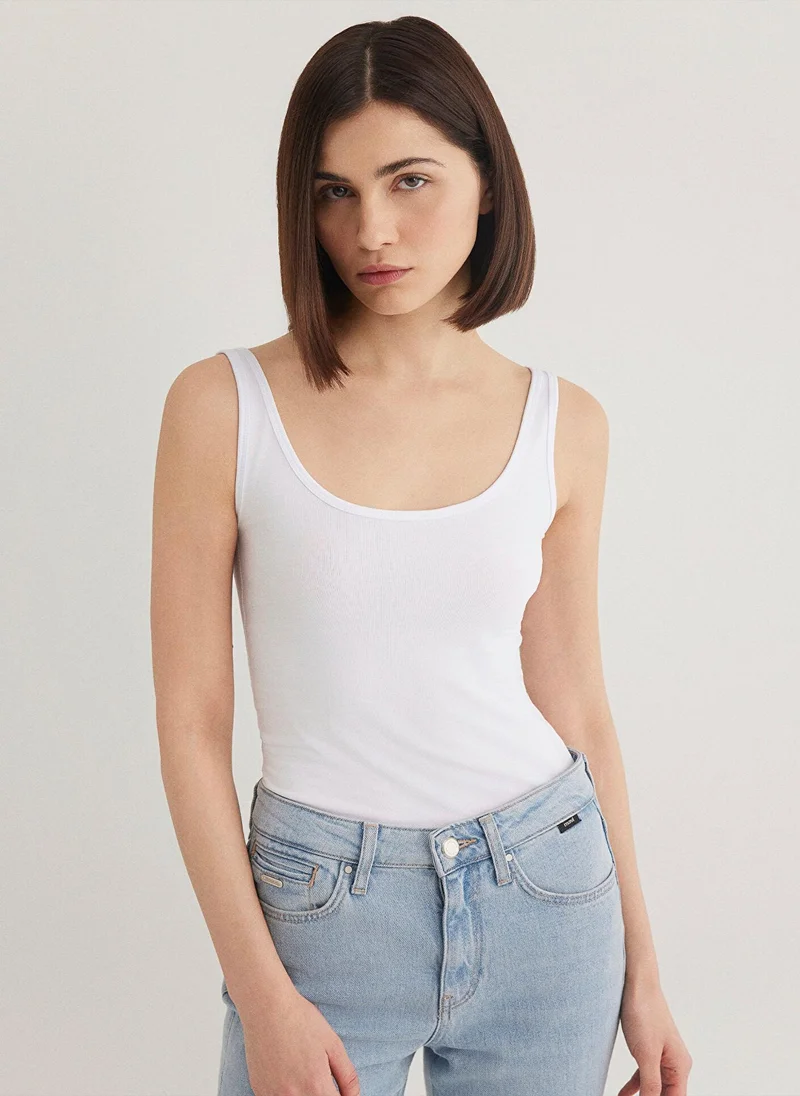 مافي White Basic T-shirt