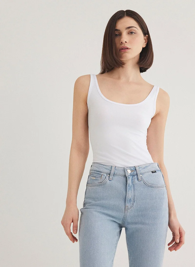 مافي White Basic T-shirt