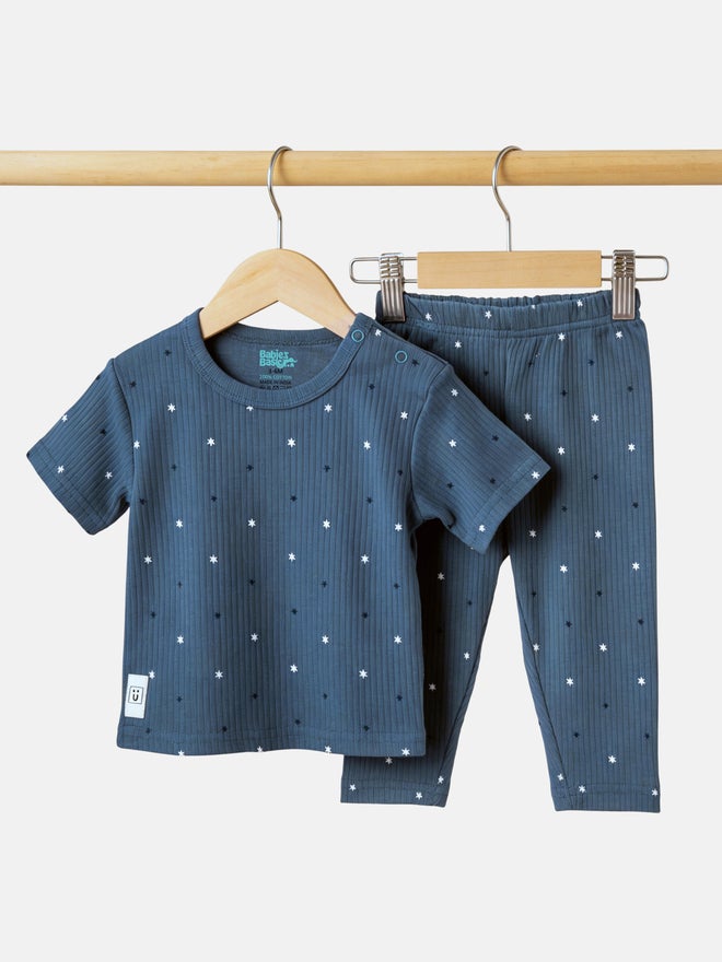 Babies Basic Baby Premium Ribbed Cotton T-Shirt and Printed Pyjama Set - Image 4