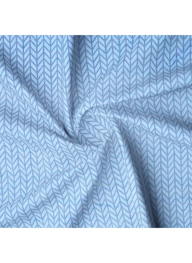 RD TREND Presents Luxurious Glace Cotton Super Soft 210 TC 360° Elastic Fitted Bedsheets Single Bed Size (72 x 48 x 8 Inch) with 1 Pillow Cover Size (28 x18), Color- Blue, Solid - Image 2