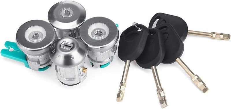 DEMULAX 8Pcs Ignition Lock Barrel with 4 Keys for Ford - Image 1