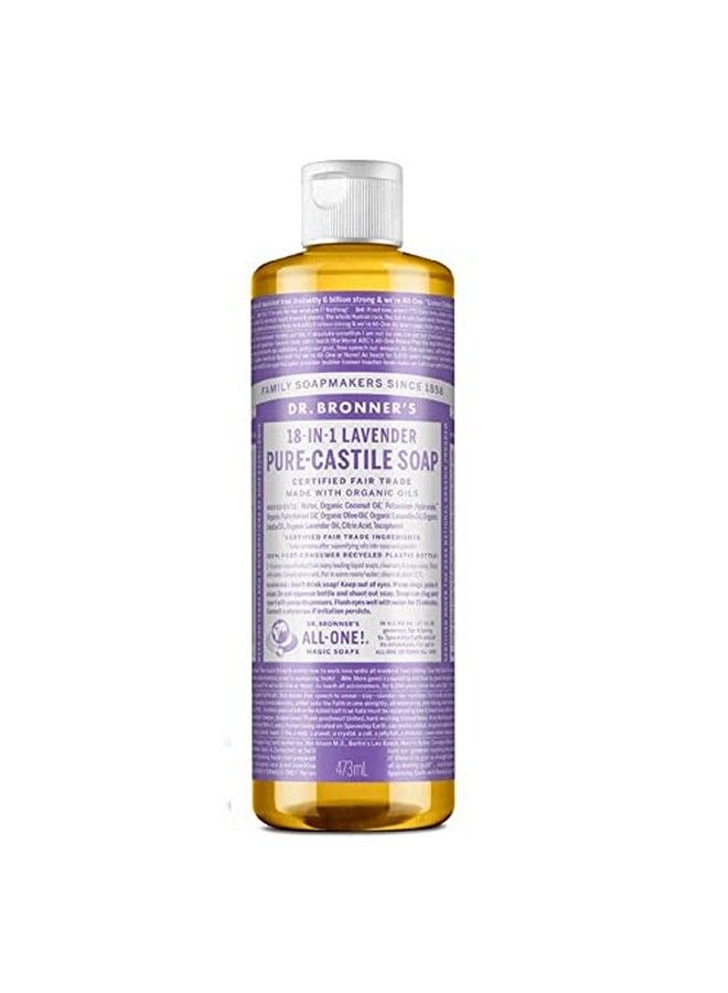 Dr. Bronner's Dr. Bronner’S  PureCastile Liquid Soap Lavender 16 Ounce  Made With Organic Oils 18In1 Uses: Face Body Hair Laundry Pets & Dishes Concentrated Vegan NonGmo - Image 1