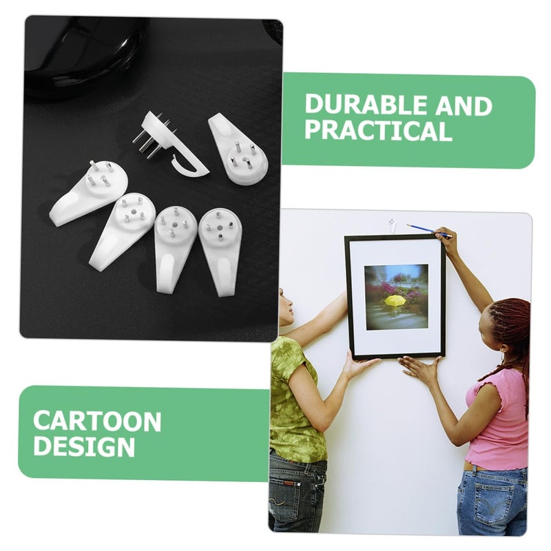 25 Pcs Plastic Invisible Nail Hooks Traceless Wall Hangers For Frame Mounting - Image 3