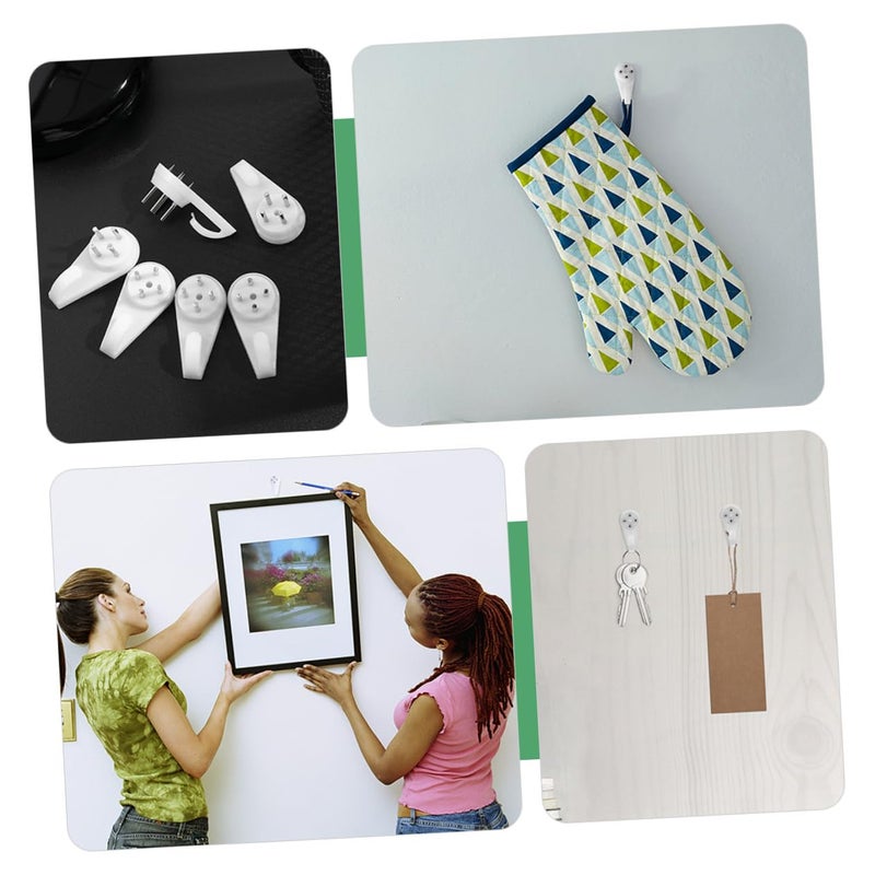 25 Pcs Plastic Invisible Nail Hooks Traceless Wall Hangers For Frame Mounting - Image 5