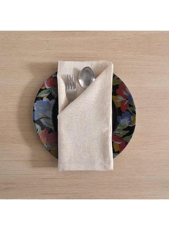 FINGERCRAFT Dinner Cloth Napkins, Cotton Linen Blend 12 Pack Natural Easter Special Premium Quality, Mitered Corners for Every Day Use Napkins are Pre Shrunk and Good Absorbency Ivory  - Image 2