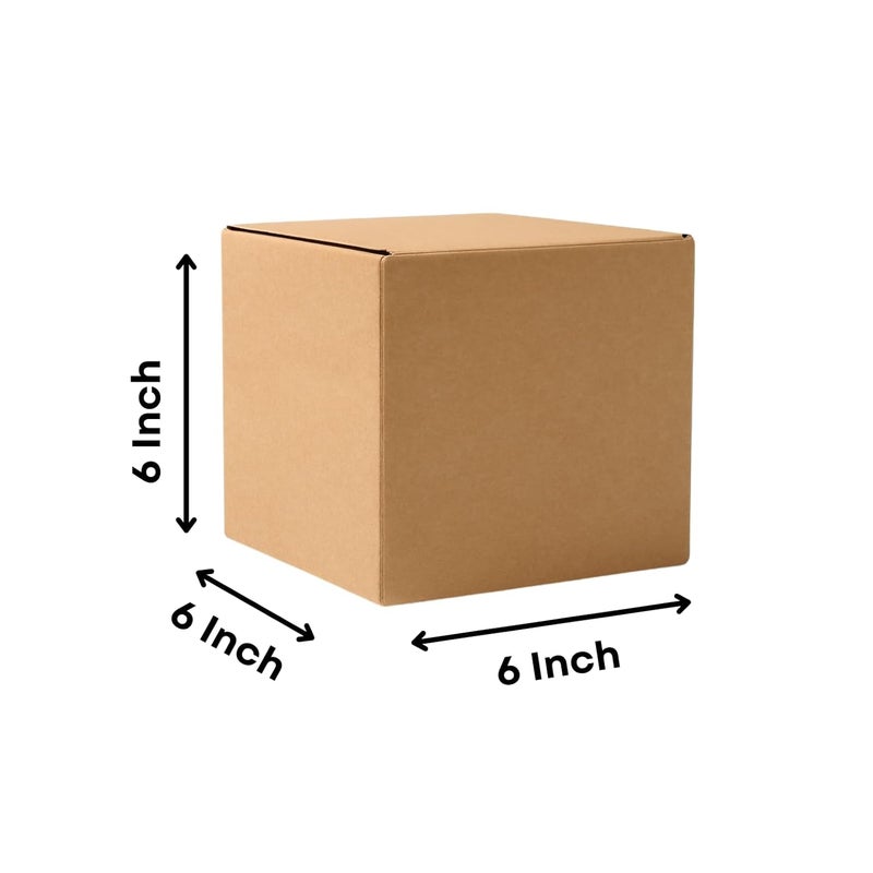 Boxivo 3 Ply Corrugated Cardboard Box Brown 4x4x4 Inch | Small Kraft Packaging Carton for Home, Office, Shipping, Storage, Gifting & E-commerce Parcel (Pack of 10) - Image 2
