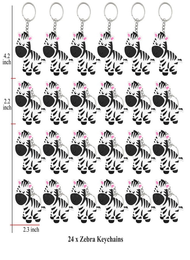 Elecrainbow 24 Pack Zebra Keyring Pack Party Favor for Zebra Lover, Guest Return Gift, Wild Animal Themed Party, Birthday - Image 4