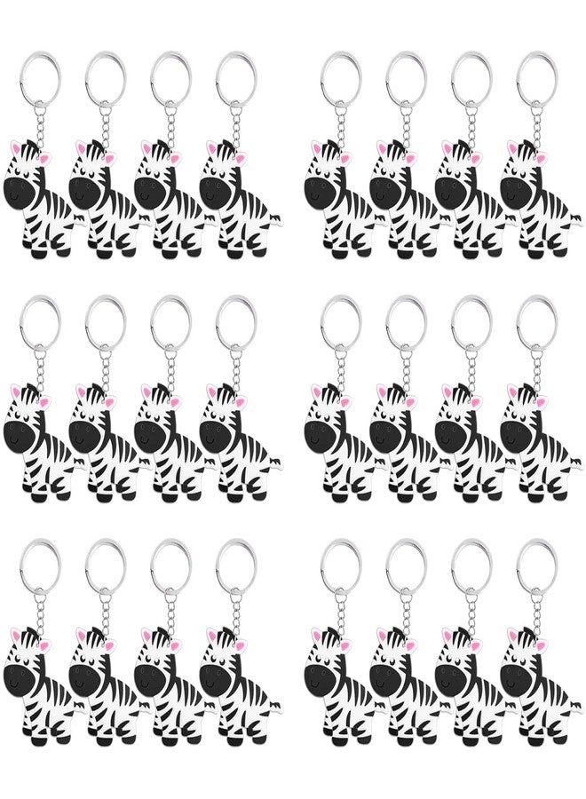 Elecrainbow 24 Pack Zebra Keyring Pack Party Favor for Zebra Lover, Guest Return Gift, Wild Animal Themed Party, Birthday - Image 2