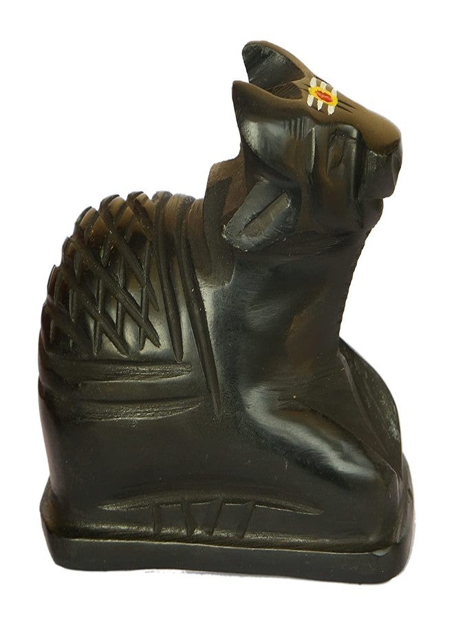 A & S VENTURES Click to Open expanded View A&S Ventures Tilak Nandi Idol || Handcrafted Matt Finish Shiva's Cow Statue || Tilak Nandi Pindi for Temple, Home Puja, Shivling (Black, Medium) - Image 3