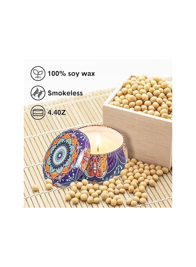 The Bros Scented Candles Gift Set for Women, Natural Soy Wax & Essential Oil, Aromatherapy Candles. Lavender, Rose, Gardenia and Vanilla. Birthday, Valentine's Day, Mother's Day Birthday Christmas Thanksgiving - Image 3