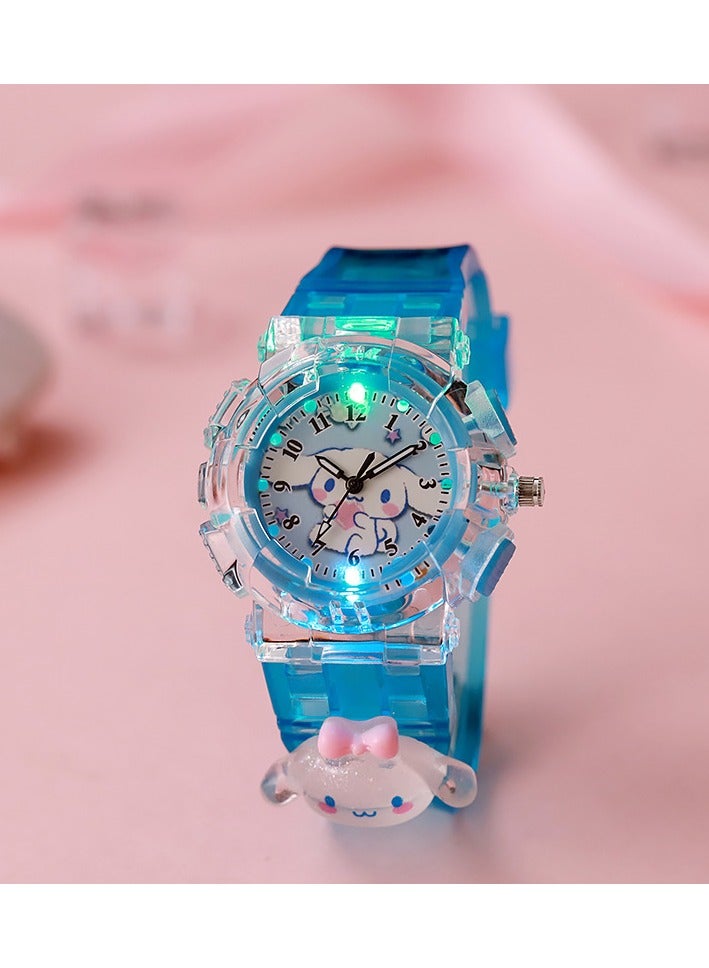 Cartoon Cloud Puppy Kids Watch with LED Light, Cute Long-Ear Dog Design Children's Digital Quartz Watch, Girls Boys Stylish Electronic Watch - Image 1