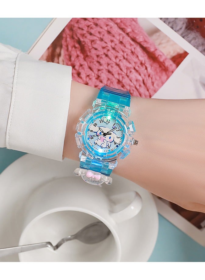 Cartoon Cloud Puppy Kids Watch with LED Light, Cute Long-Ear Dog Design Children's Digital Quartz Watch, Girls Boys Stylish Electronic Watch - Image 2