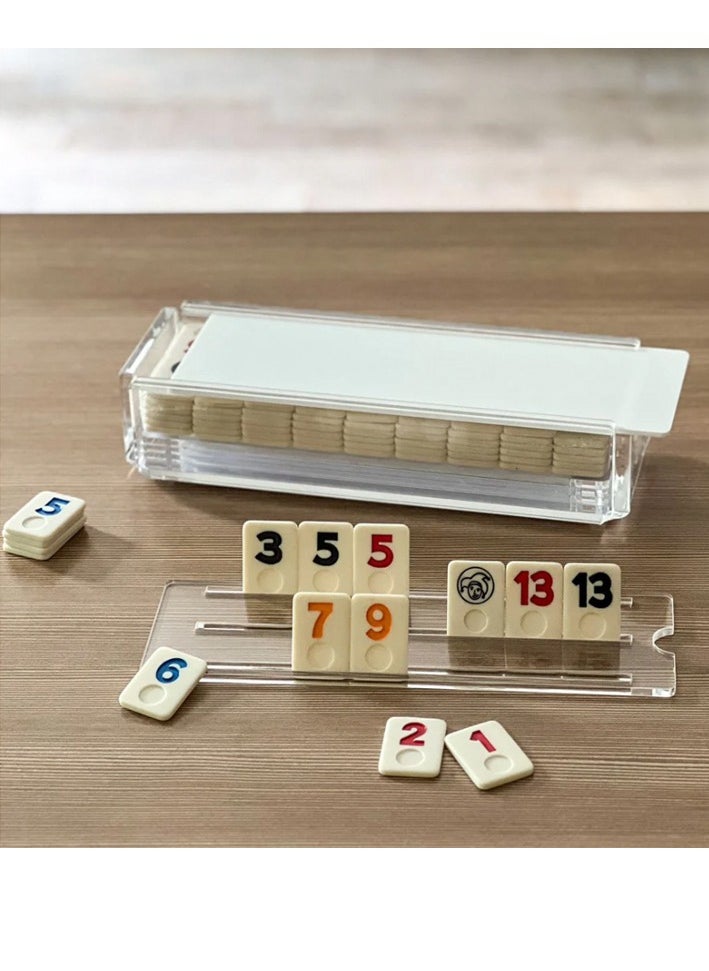 Lucite Board Game Set For All Age Person Stylist Gift Brain Booster Game Custom Acrylic Rummy Q Sets-Green  - Image 1