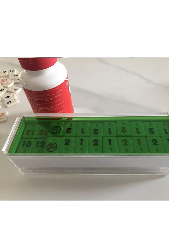 Lucite Board Game Set For All Age Person Stylist Gift Brain Booster Game Custom Acrylic Rummy Q Sets-Green  - Image 2