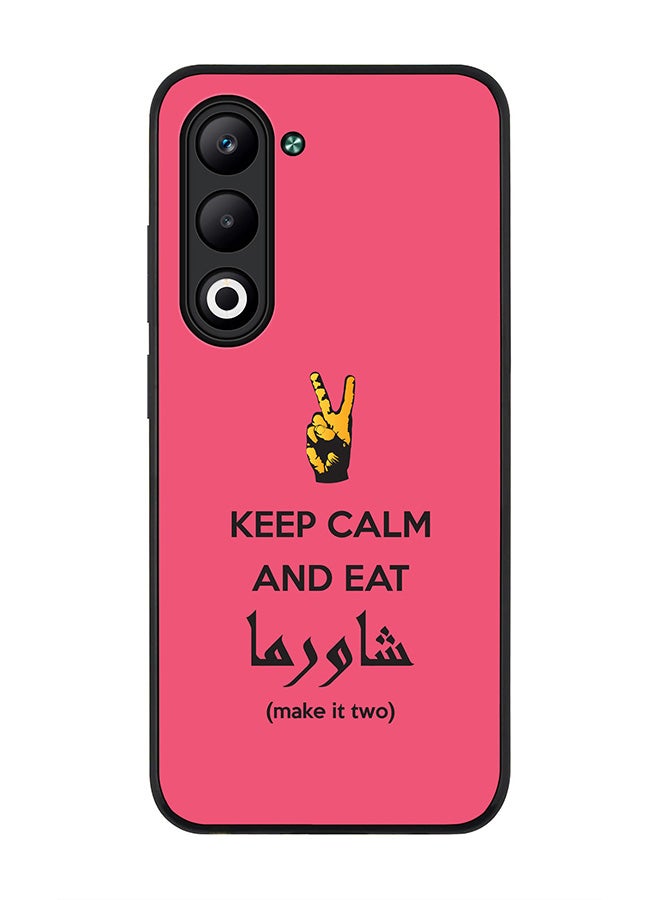 Stylizedd For Oppo A5 5G / A5 4G Case,Slim fit Camera Protection, Shockproof Thin Phone cover  - Keep Calm And Eat Shawarma (Pink)