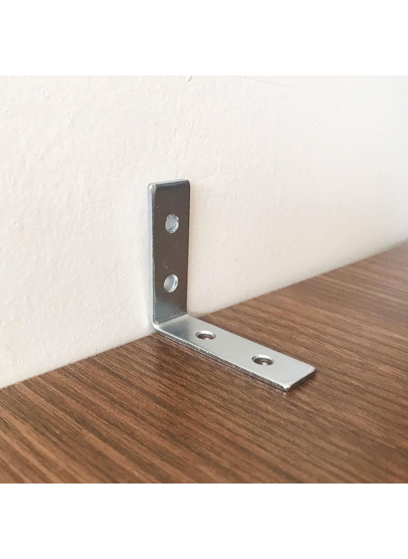 Glaswen 8Pcs Furniture Storage Cabinet Wall Fixer Corner Connection L Iron Miter Earthquake Safety 45X45X15MM  - Image 2